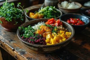 Buddha bowl, healthy and balanced food
