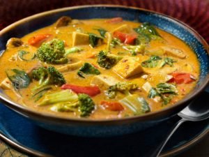 Vegetable Tofu Curry Soup