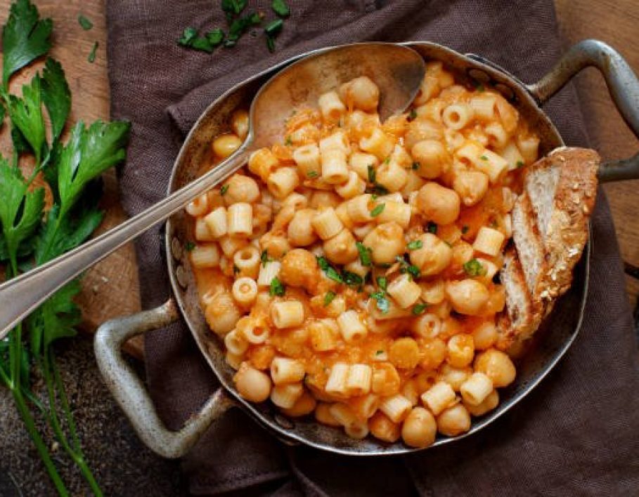 Chickpea Paprikash with Buttery Parsley Noodles Recipe