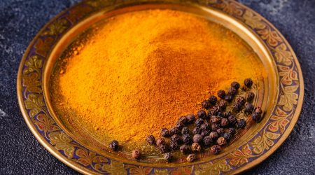 black peppers and turmeric powder